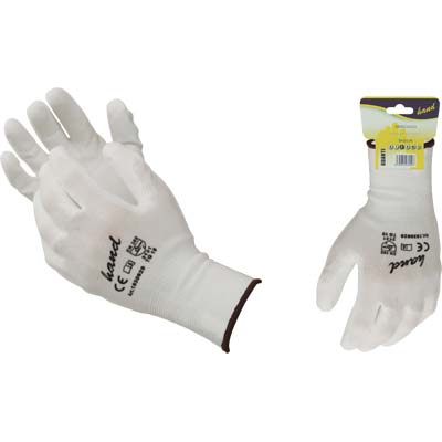 Guanto Poliuretano Bianco Hand/Workit - Maglia Leggera Sintetico Bianco 8- 12 Paia