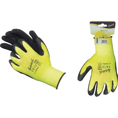 Guanto Lattice Rugoso Nero Hand/Workit - Maglia Leggera Sintetico Giallo 9- 12 Paia
