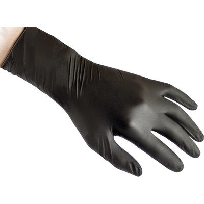 Guanto Nitrile Monouso Nero N85 Reflexx - Gr 8,4 Aql 1,5 Senza Polvere Cf=Pz 50 L- 2 Confezioni