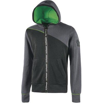 Felpa Full Zip + Cappuccio Jupiter Upower Asphalt Grey M