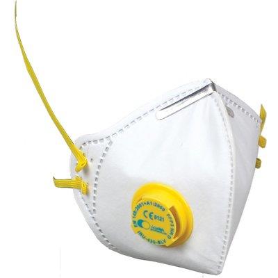 Mascherina Monouso Ffp3 Nr D + Valvola Irudek - Bianca Pieghevole Busta Singola Cf=Pz 10- 1 Confezioni