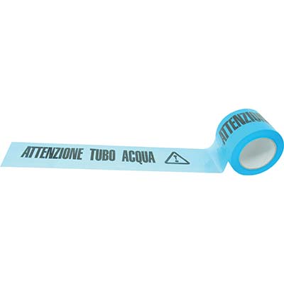 Nastro Segnaletico Attenzione Tubo Acqua - H.Mm 100 Ml 200- 4 Pezzi