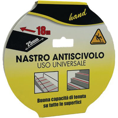 Nastro Antisdrucciolo Adesivo - Nero H.Mm 25 Mt 18- 2 Pezzi