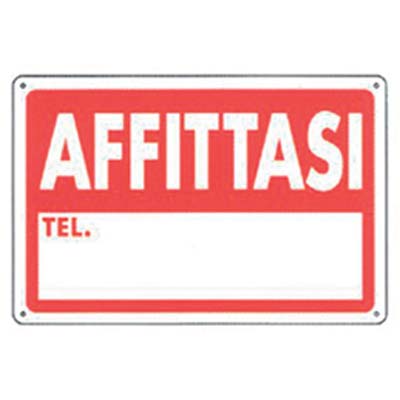 Targa Segnaletica Affittasi - Pp Cm 20X30- 10 Pezzi