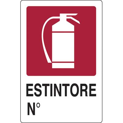 Targa Segnaletica Estintore - Pp Cm 20X30- 10 Pezzi