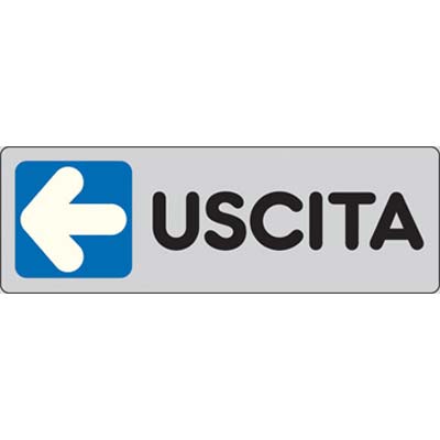 Targa Segnaletica Adesiva Uscita Sx - Vinile Cm 15X5- 10 Pezzi