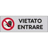 Targa Segnaletica Adesiva Vietato Entrare - Vinile Cm 15X5- 10 Pezzi