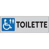 Targa Segnaletica Adesiva Toilette Disabili - Vinile Cm 15X5- 10 Pezzi