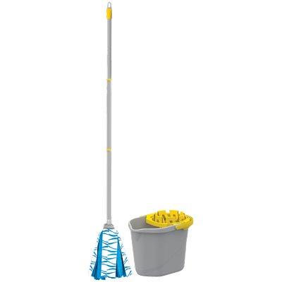 Secchio Mop Lava Pavimento In Set Apex Pp Lt 12 + Mop + Manico Cm 120