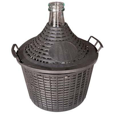 Damigiana Bocca Stretta Vestita Vetro/Plt Lt 25