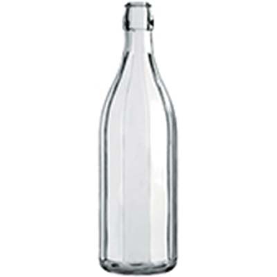 Bottiglia Costolata Tm - Vetro Trasp Lt 1- 20 Pezzi