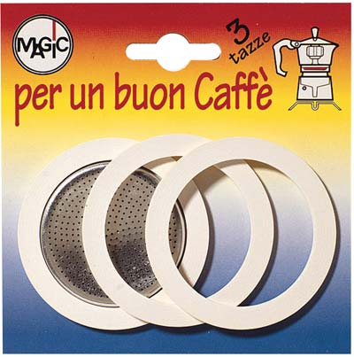 Guarnizione + Filtro Moka - Tazze 3 Cf=Pz 3+1 Filtro- 12 Confezioni