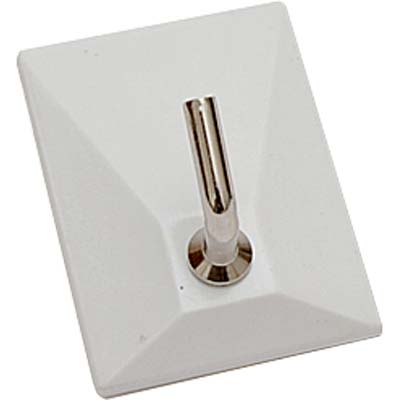 Gancio Adesivo Metalgancio Pronty - Base Plastica/Gancio Metallo Cf=Pz 2 Bianco- 12 Confezioni