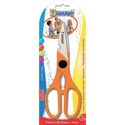 Forbice Cucina Multiuso Super De Luca - Acciaio/Plt Cm 22-8,5- 6 Pezzi