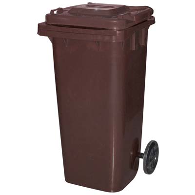 Bidone Immondizia Green 120 + Ruote Ics Marrone Lt 120 Cm 55X50 H.Cm 94