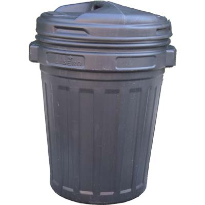 Bidone Immondizia + Coperchio A Vite Nero Lt 70 Cm 45 H.Cm 62