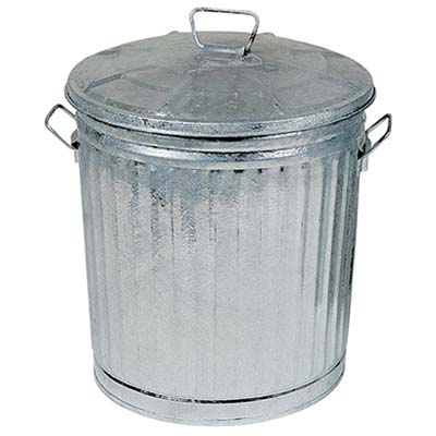 Bidone Immondizia Acciaio Domus Galvanizzato Lt 62 Cm 42X37 H.Cm 46