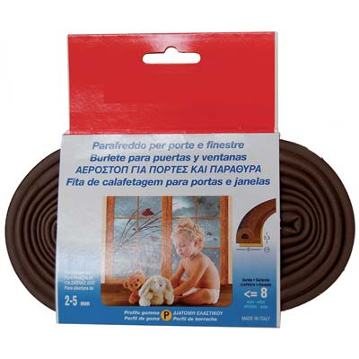Parafreddo Geko Strip Profilo P - Gomma Epdm Espansa Marrone Mt 6- 10 Pezzi
