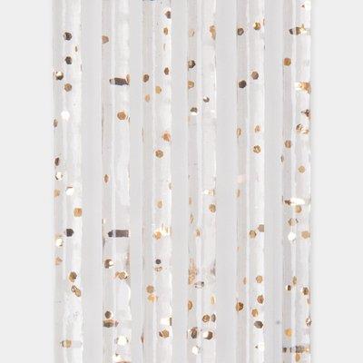 Tendina Pronta Luxor 144 Fili Pvc Liscio Oro Glitterato Cm 120 H.Cm 240