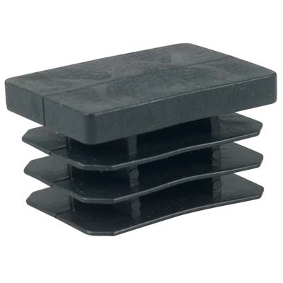 Puntale Interno Rettangolare Alettato - Pe Nero Mm 30X60- 50 Pezzi