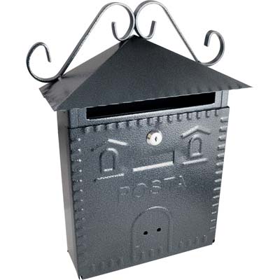 Cassetta Posta Casetta 703 Acciaio Vern Nero/Argento Mm 300X100 H.Mm 360