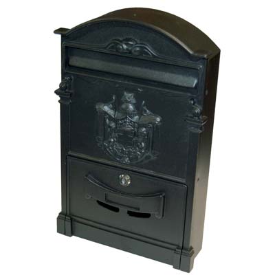 Cassetta Posta Regia Domus Alluminio Pressofuso Nero Mm 260X90 H.Mm 410