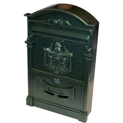 Cassetta Posta Regia Domus Alluminio Pressofuso Verde Mm 260X90 H.Mm 410