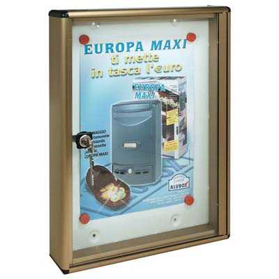 Bacheca Porta Avvisi Alubox Alluminio Bronzato 1Xa4 Mm 300X50 H.Mm 400