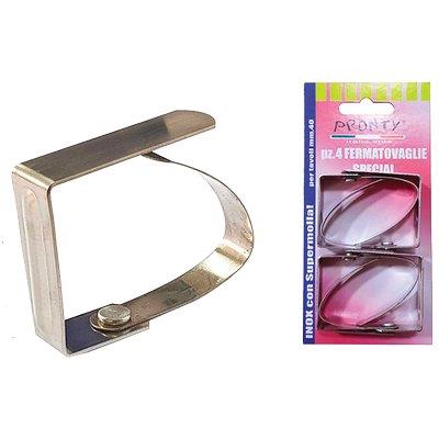 Fermatovaglie A Molla Pronty - Inox Cf=Pz 4- 12 Confezioni