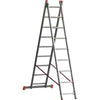 Scala Parallela 2 Rampe Orange 2 Marchetti - Alluminio En 131 H.Cm 190/320 Pioli 2X 7