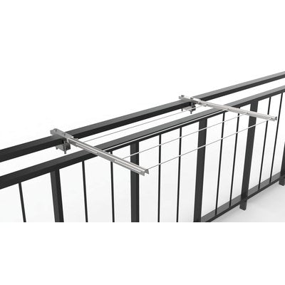 Stendino Pieghevole X Ringhiera 713 Minutex - Acciaio Zincato Verniciato Bianco Cm 58 Cf=Pz 2- 1 Confezioni