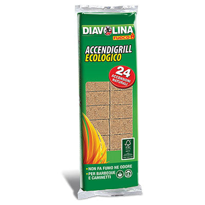 Accendifuoco Ecologico 24 Diavolina Fuoco - Cubetti 24- 24 Pezzi
