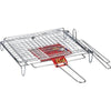 Graticola Barbecue A Rete Doppia Ribaltabile Fd Acciaio Cromato Cm 40X30