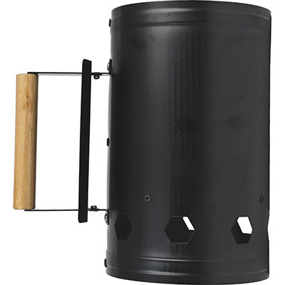 Ciminiera Accendi Carbonella Domus Acciaio Verniciato/Legno Cm 16 H.Cm 27,3