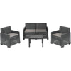Set Rattan Iseo Progarden Pp Antracite Cf=Pz 4 + Cuscini