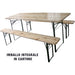 Set Tavolo + Panche Birreria 2 Gambe Domus - Legno/Acciaio Cm 120X60 H.Cm 76 Cf=Pz 3- 1 Confezioni