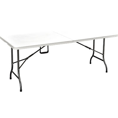 Tavolo Catering Domus Hdpe Bianco/Acciaio Cm 180X75 H.Cm 74