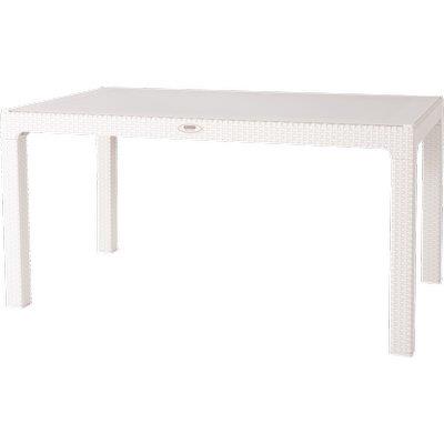 Tavolo Rattan Kreta Domus Pp Bianco Cm 120X70 H.Cm 78