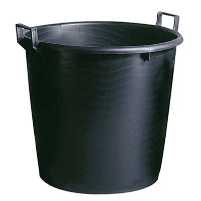 Cassa Porta Macerie - Fondo Tondo Pe Nero Cm 55 H.Cm 41 Litri 65- 3 Pezzi