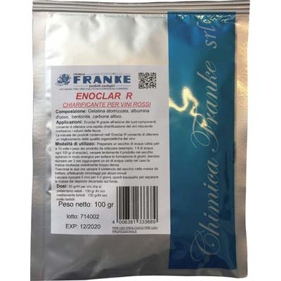 Chiarificante Enologico Enoclar R Franke - Vino Rosso Gr 100- 5 Pezzi