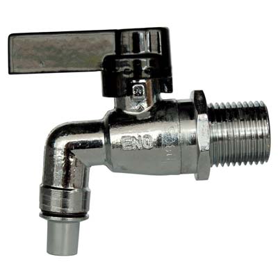 Rubinetto A Sfera Ottone + Beccuccio Stars - Nichelato 1/2M- 2 Pezzi