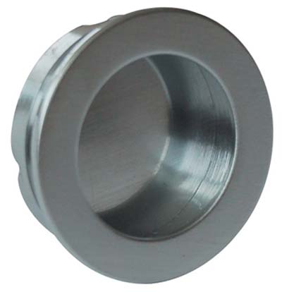 Maniglia Incasso Tonda Cottali - Mm 40X12 Ottone Cromo Satinato- 2 Pezzi