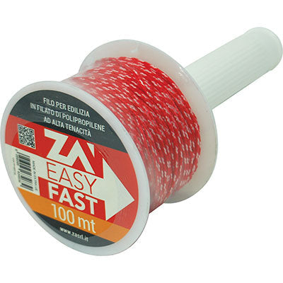 Filo Edilizia Bianco/Rosso +Riavvolgitore - Ppl Mt 100- 5 Pezzi