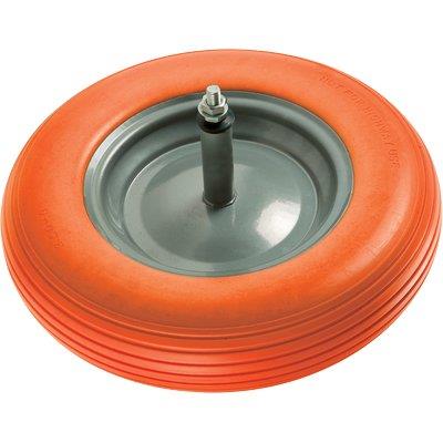 Ruota Pu Antiforo X Carriola Hand - 3,50X8 Disco Metallo Asse Mm 12X260- 1 Kit