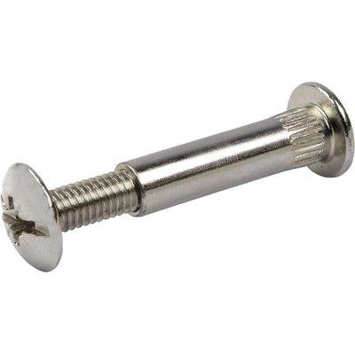 Vite Giunzione Mobili Cannocchiale Acciaio - Nichelato Mm 8 Vite M 6 Mm 31/46- 200 Pezzi
