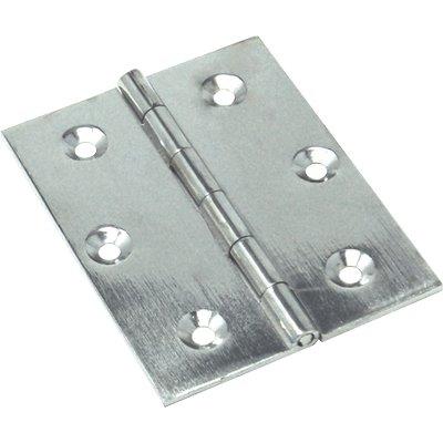 Cerniera Piana 4101 Valtoce - Ottone Nichelato Perno Fisso Mm 50X40X1,8- 24 Pezzi