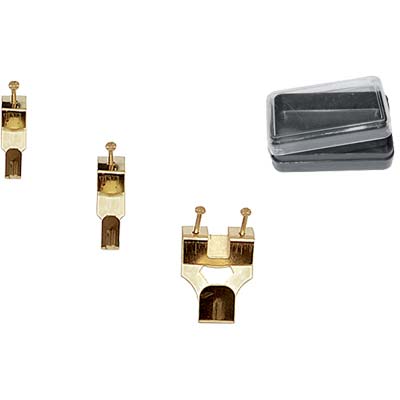 Gancio Quadro A X Doppio Pronty - Ferro Ottonato Cf=Pz 3 N°3- 12 Confezioni