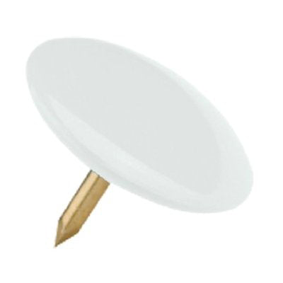 Puntina Disegno - Ottonata Testa Plastica Bianco Cf=Pz 70- 15 Confezioni