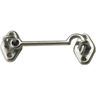 Fermapersiane A Gancio - Ottone Cromo Satinato + Piastrina Mm 80- 10 Pezzi