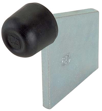 Arresto Fine Corsa Cancello A Saldare 381 Combi - Zincato Mm 105X110 Gomma D.Mm 35- 2 Pezzi